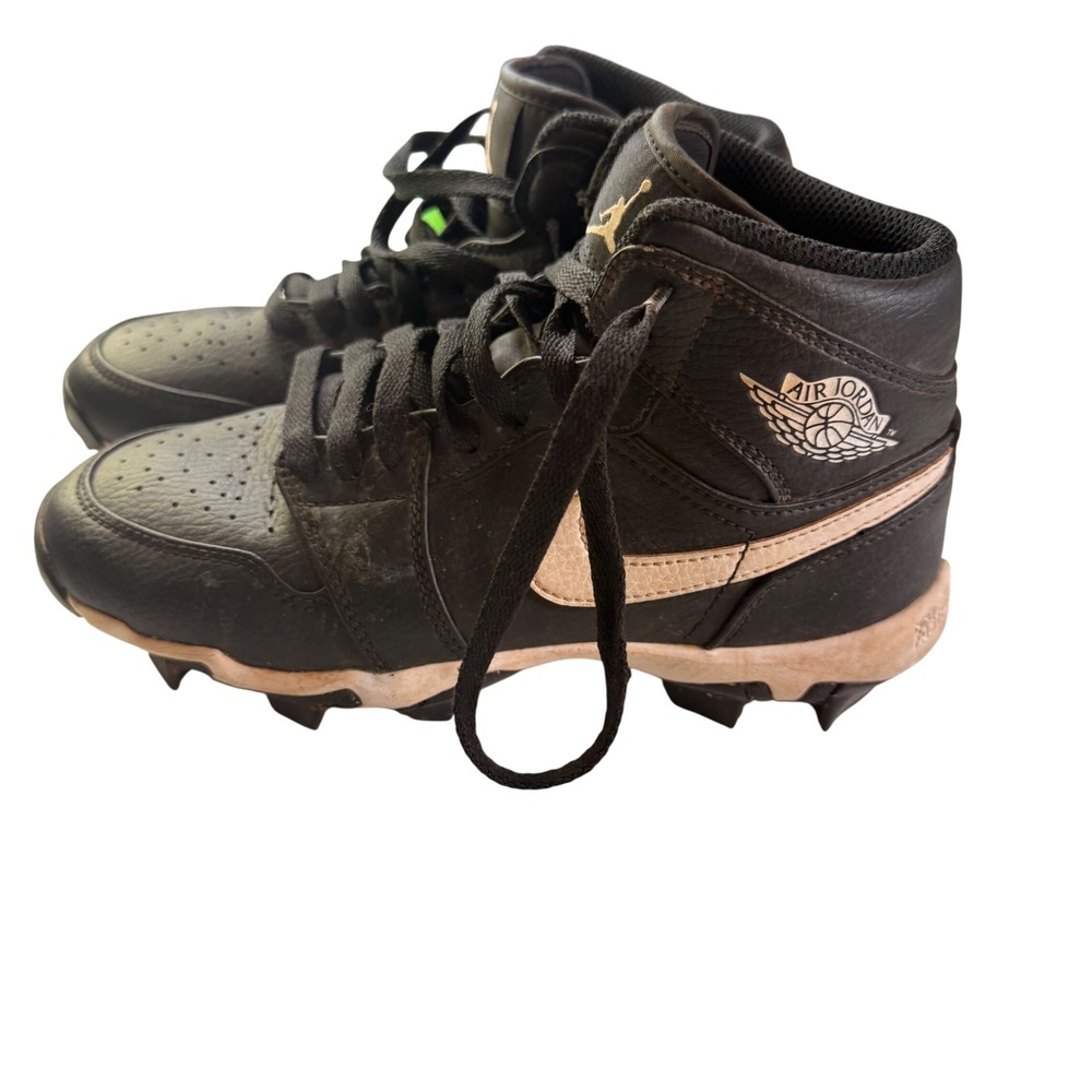 Jordan Air Jordan 1 Mid Cleats Kids 4Y Black Nike Baseball Football Sporty Retro